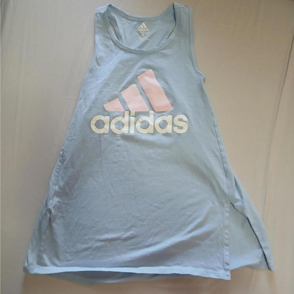 Adidas women's blue‎ and pink workout tank top